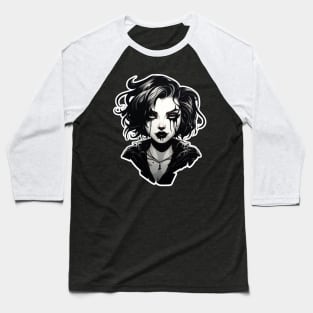 Goth Girl Cyberpunk Grunge Anime Baseball T-Shirt